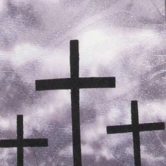 2140-100: Cloudy Three Crosses Ties Religion Neckties Black by Steven Harris