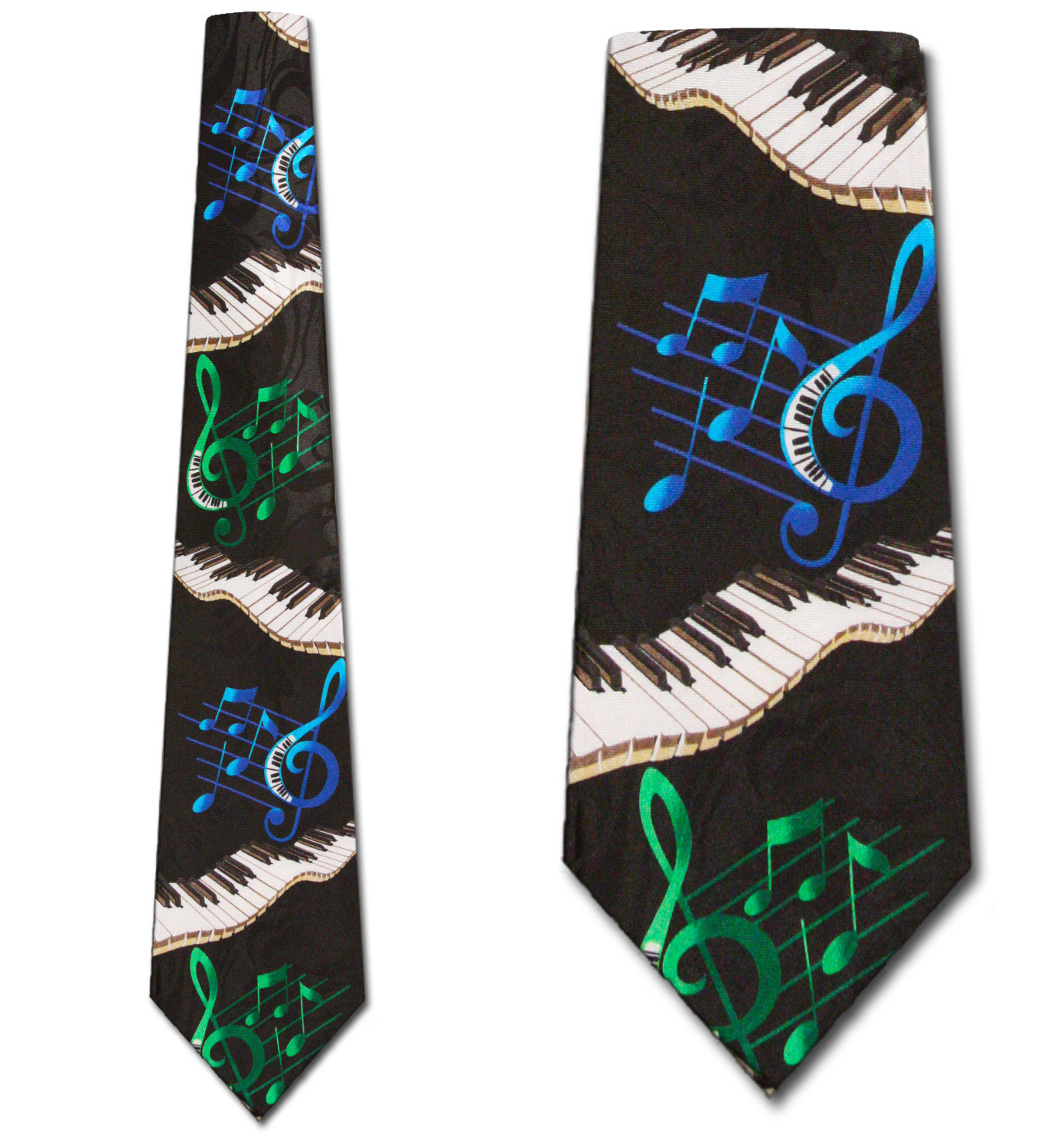 2145-100: Stacked Cleff Ties Keyboard Neckties Black by Steven Harris at Abcties.com