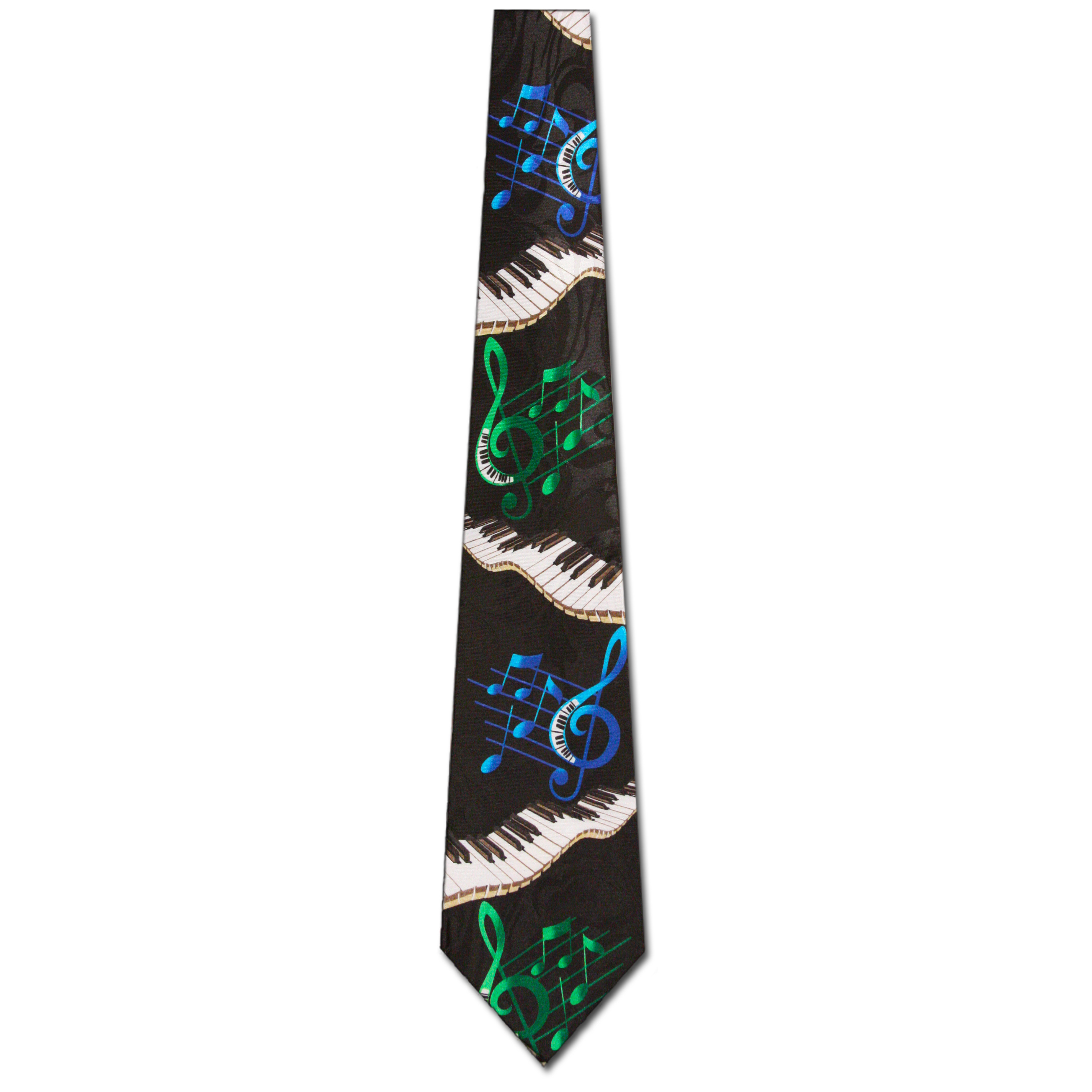 2145-100: Stacked Cleff Ties Keyboard Neckties Black by Steven Harris at Abcties.com
