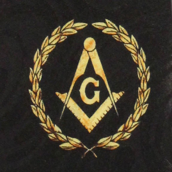 2154-100: Mason Olive Branch Ties Logo Black Necktie by Steven Harris
