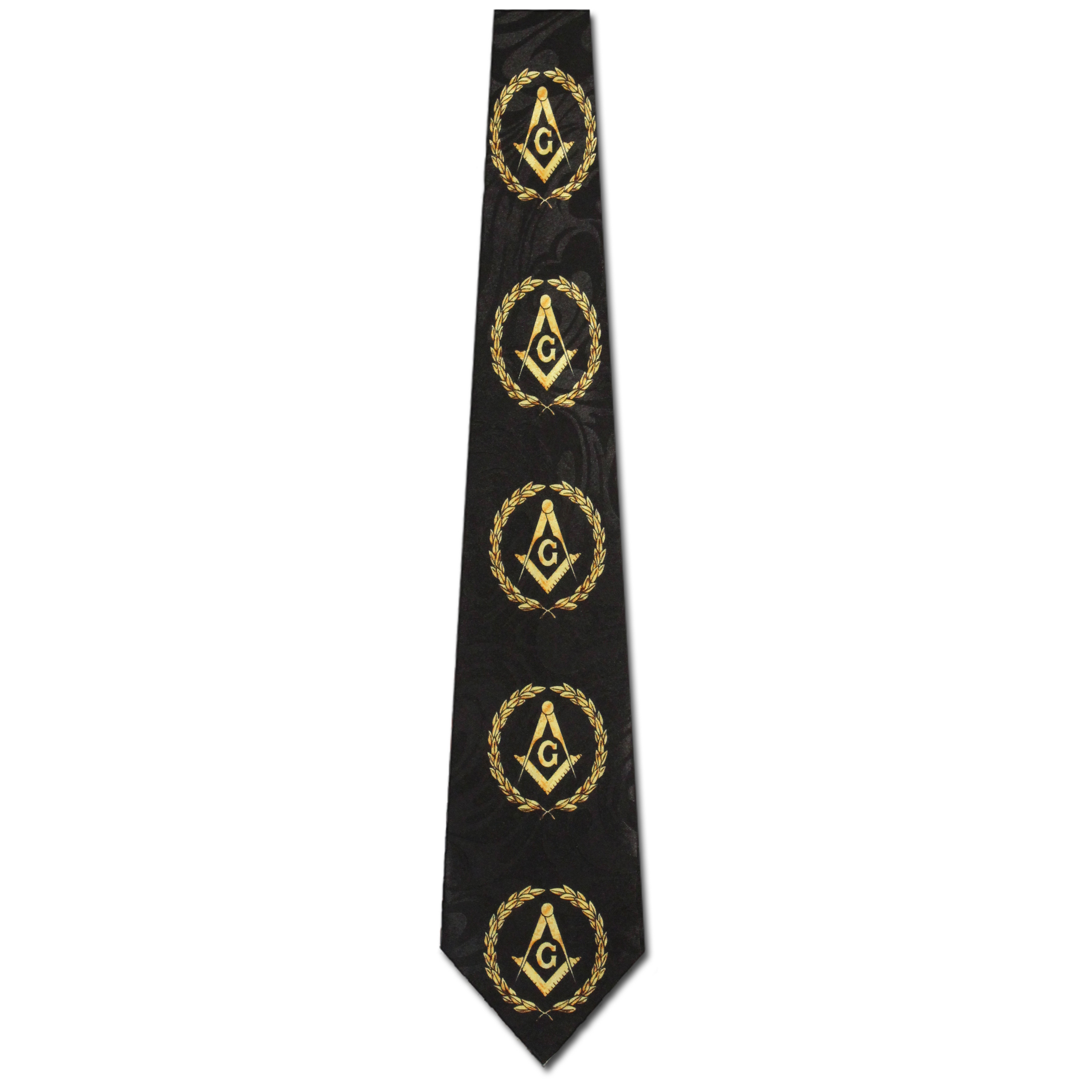 2154-100: Mason Olive Branch Ties Logo Black Necktie by Steven Harris at Abcties.com