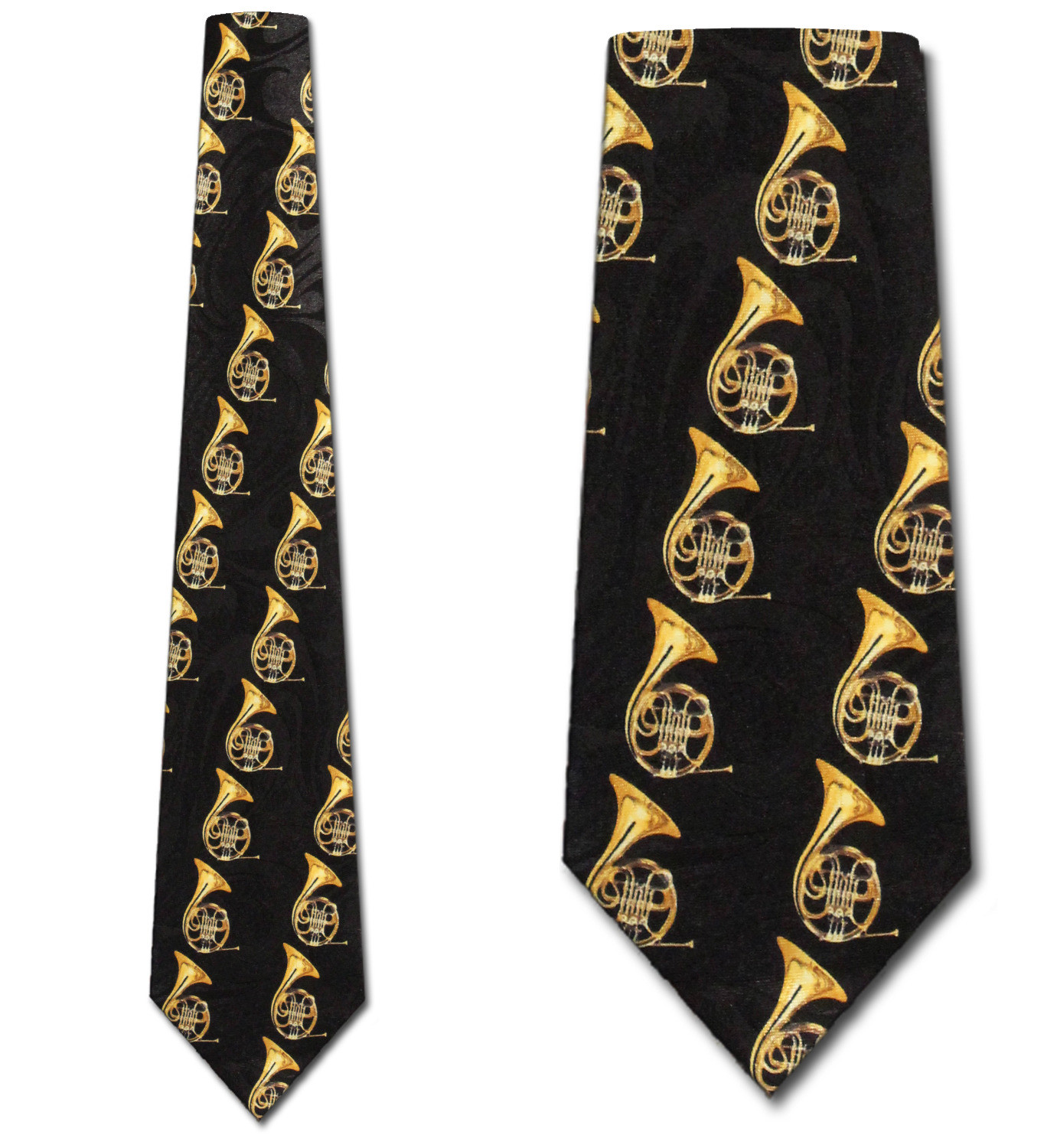 2157-100: French Horn Ties Striped Horns Necktie by Steven Harris