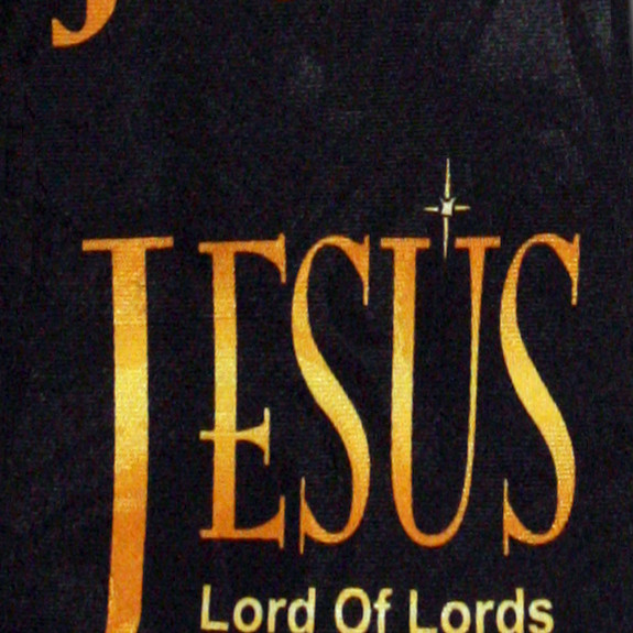 2158-100: Jesus Lord of Lords Tie King of Kings Necktie Black by Steven Harris at Abcties.com