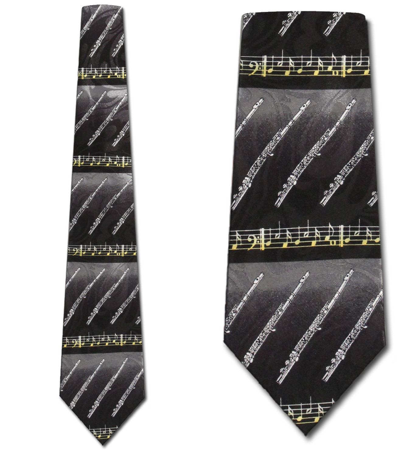 2164-100: Flute Ties Musical Notes Necktie by Steven Harris