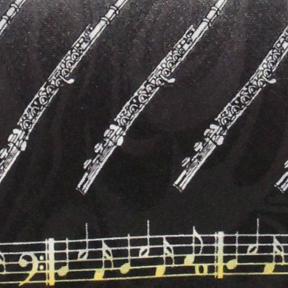 2164-100: Flute Ties Musical Notes Necktie by Steven Harris