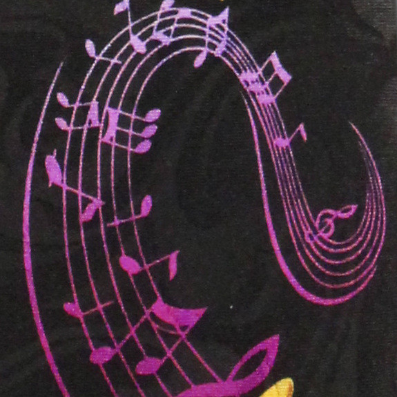 2165-100: French Horns Tie Swirling Notes Neckties by Steven Harris