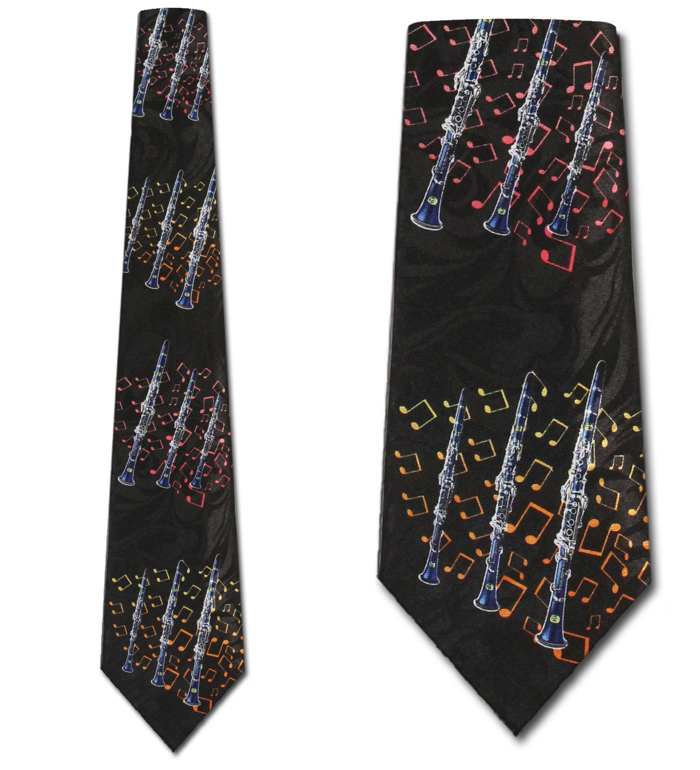 2166-100: Clarinet Ties Music Notes Necktie by Steven Harris