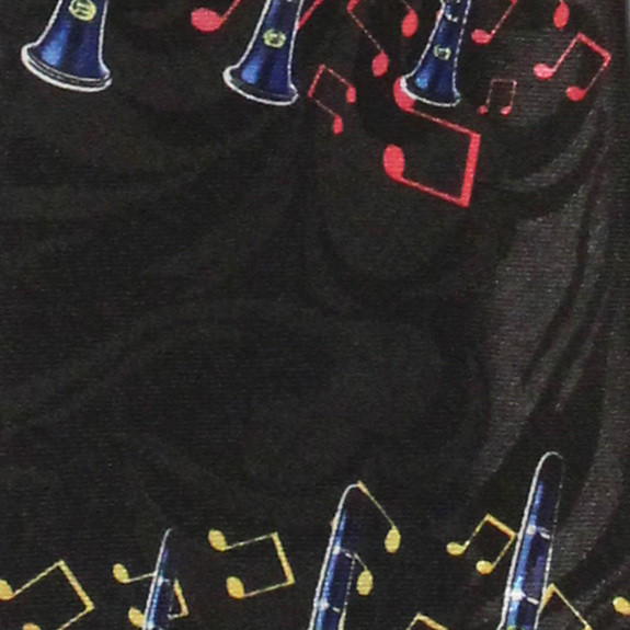 2166-100: Clarinet Ties Music Notes Necktie by Steven Harris