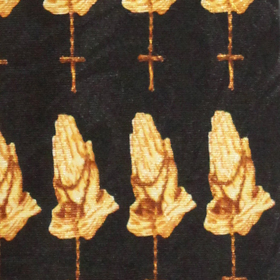 2167-100: Praying Hands and Crosses Ties Allover Inspirational Necktie Black by Steven Harris