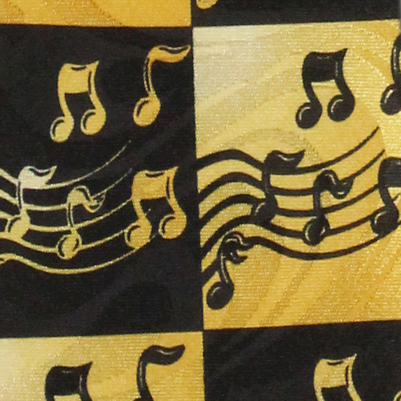 2170-100: Black and Gold Music Notes Tie Musical Neckties by Steven Harris