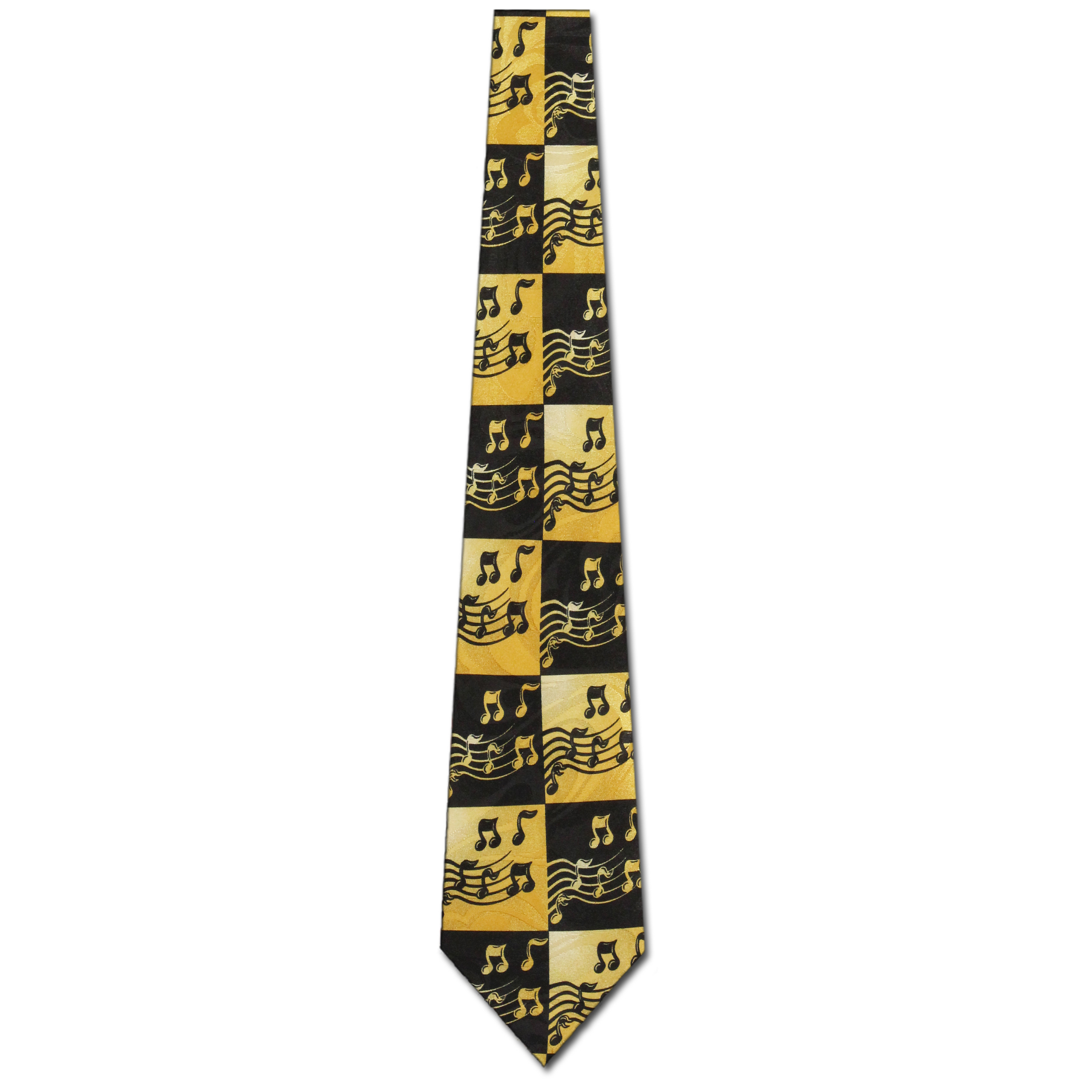 2170-100: Black and Gold Music Notes Tie Musical Neckties by Steven Harris at Abcties.com