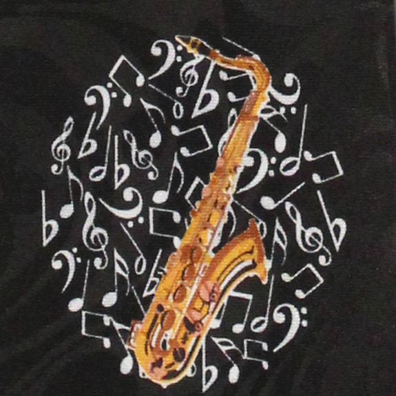 2172-100: Saxophone Tie with Music Notes Neckties by Steven Harris