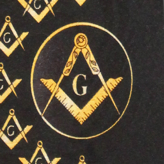 2178-100: Mason Waving Logo Tie Black Masons Neckties by Steven Harris