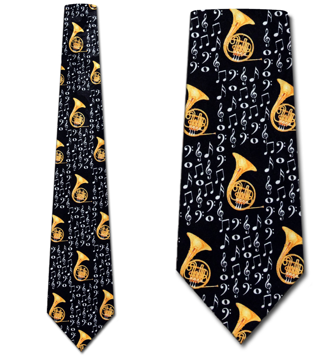 2182-100: French Horn Ties Music Notes Neckties by Steven Harris
