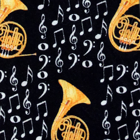 2182-100: French Horn Ties Music Notes Neckties by Steven Harris