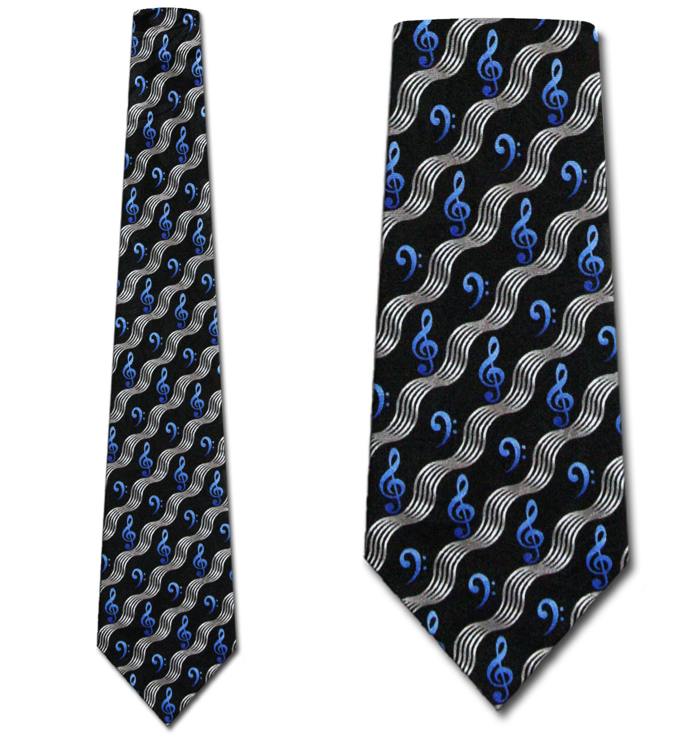 2183-100: F Clef G Clef Ties Stripe Music Note Neckties by Steven Harris