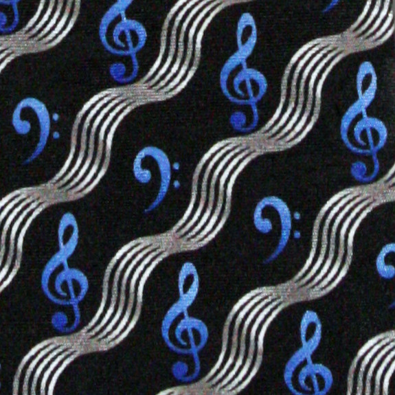 2183-100: F Clef G Clef Ties Stripe Music Note Neckties by Steven Harris
