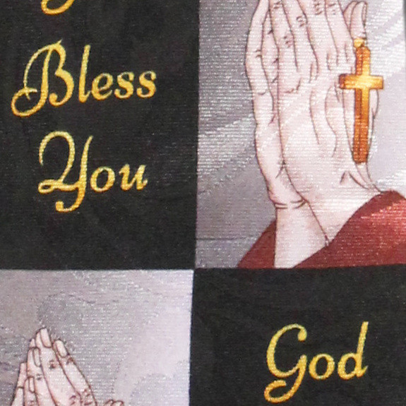 2185-100: God Bless You Ties Checkered Inspirational Prayer Neckties Black by Steven Harris
