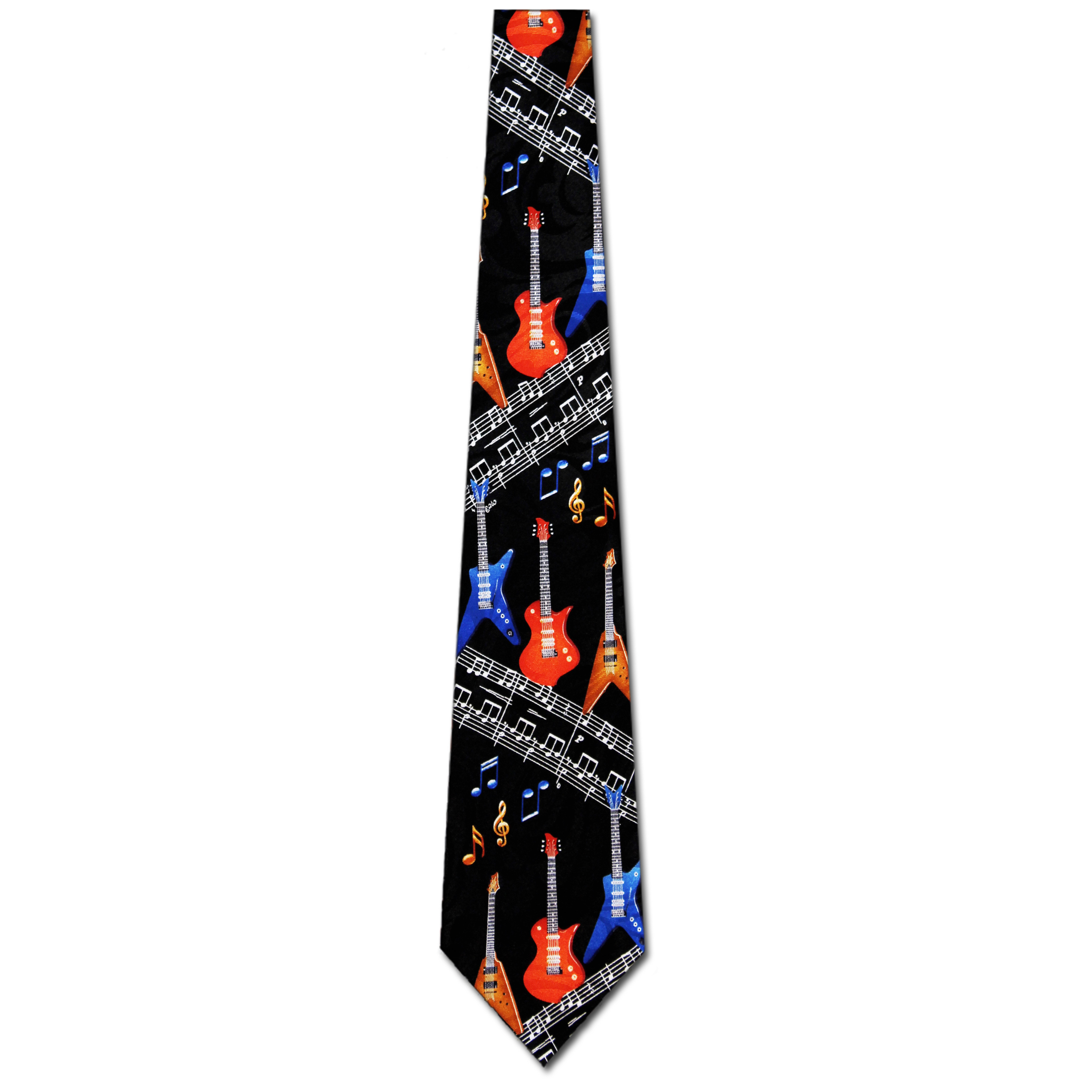 2187-100: Electric Guitar Ties Music Notes Neckties by Steven Harris at Abcties.com
