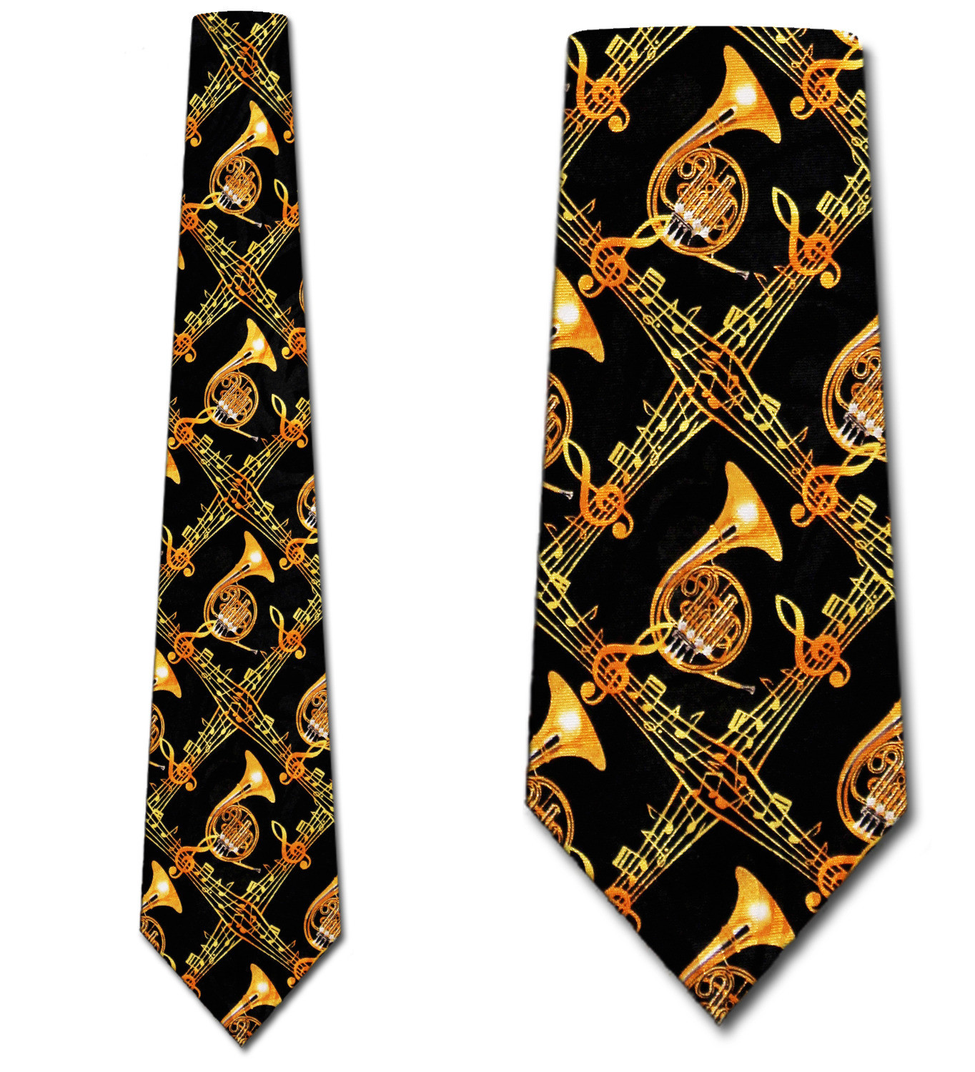 2188-100: French Horn Ties Diamond Music Notes Neckties by Steven Harris