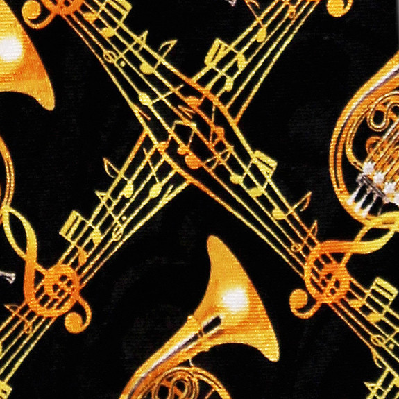 2188-100: French Horn Ties Diamond Music Notes Neckties by Steven Harris