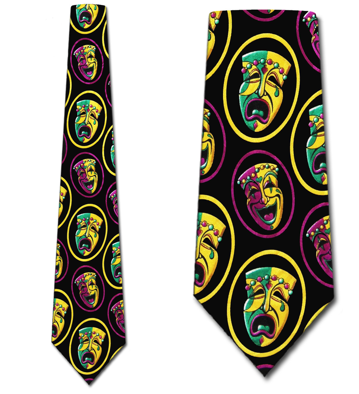 2194-100: Comedy and Tragedy Masks Neckties New Orleans Theater Neckties by Steven Harris