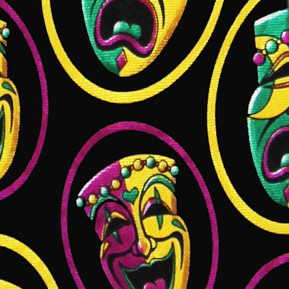 2194-100: Comedy and Tragedy Masks Neckties New Orleans Theater Neckties by Steven Harris