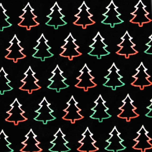 2195-100: Christmas Trees Allover Tie Conservative Holiday Neckties Black by Steven Harris