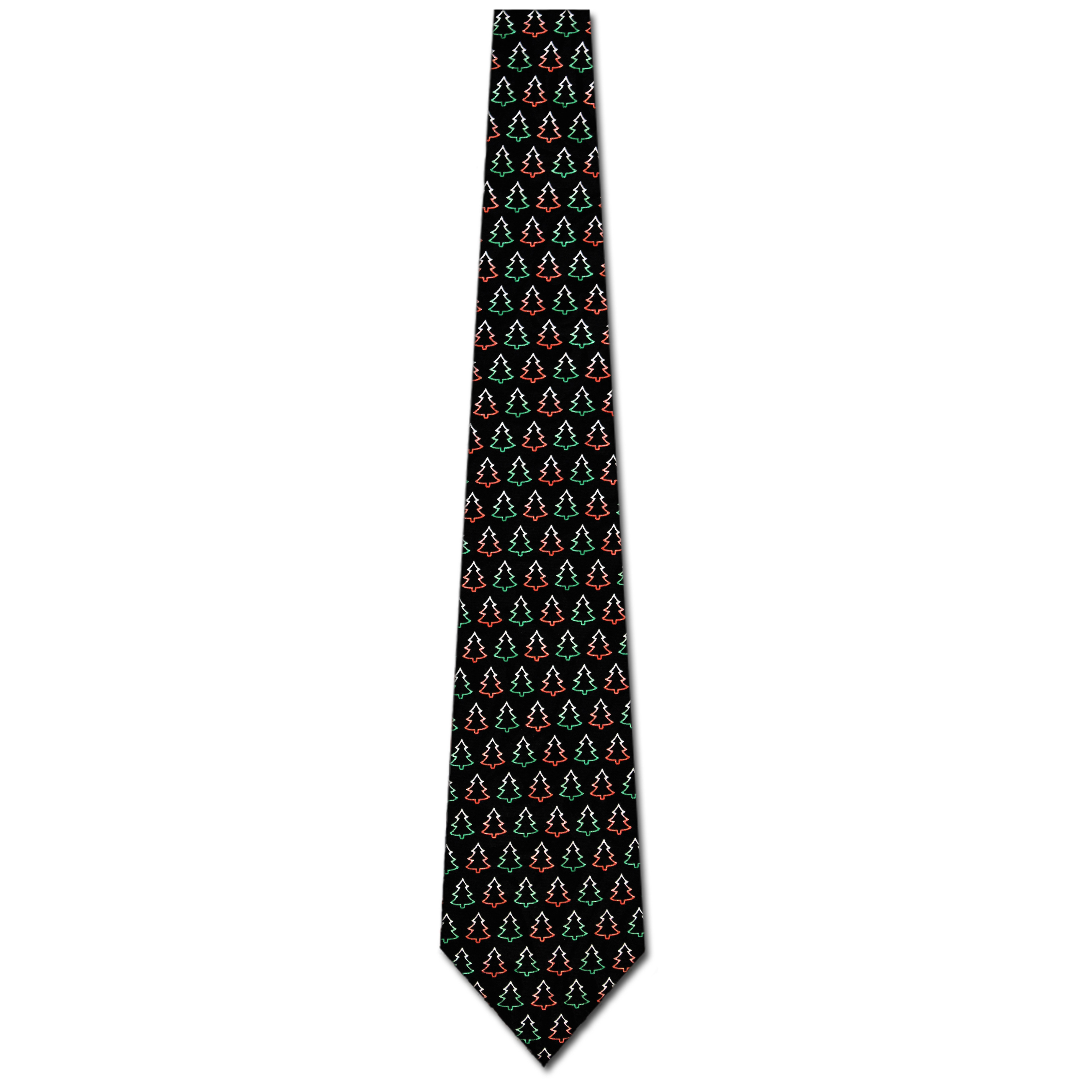 2195-100: Christmas Trees Allover Tie Conservative Holiday Neckties Black by Steven Harris at Abcties.com