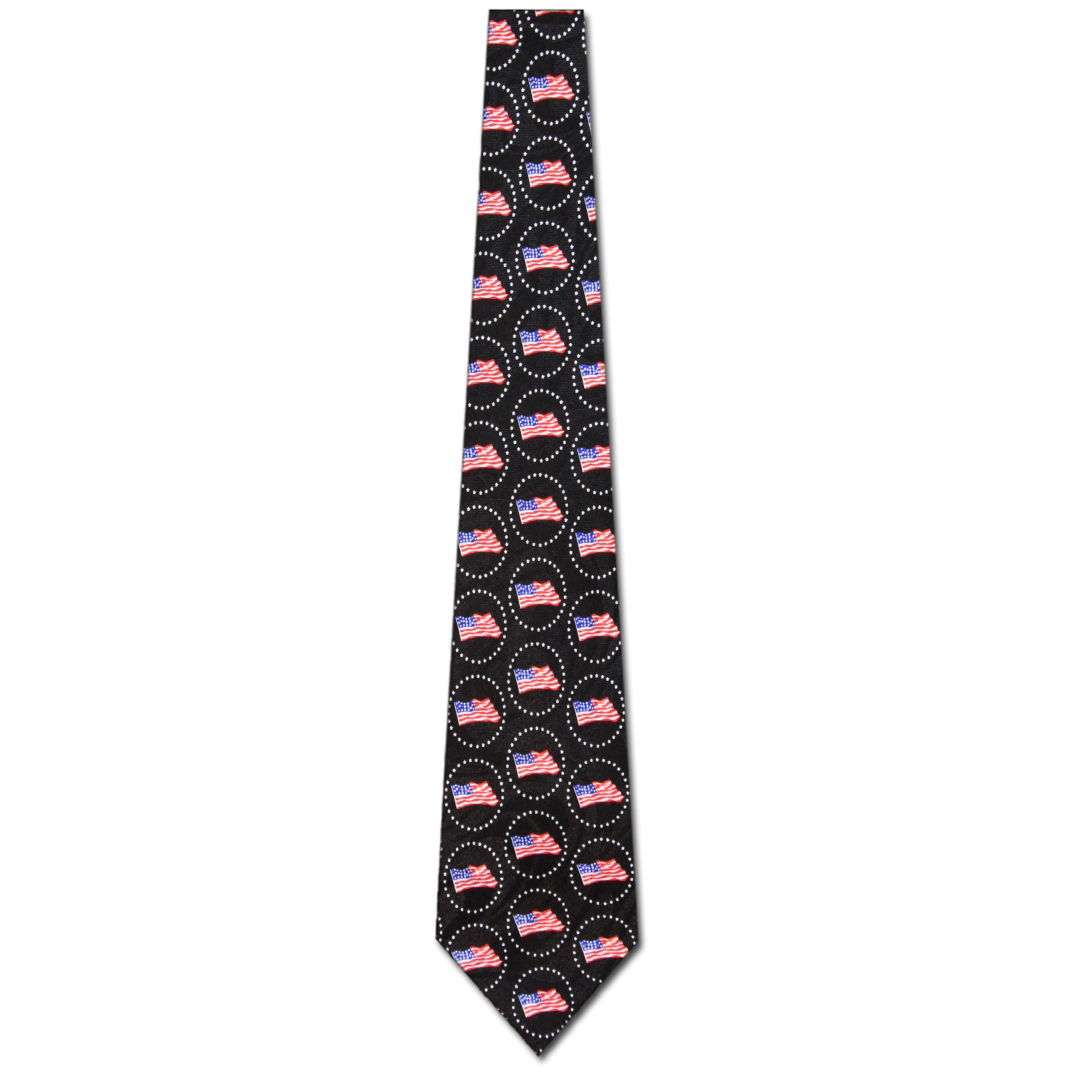 2197-100: American Flag Circles Ties Patriotic Neckties by Steven Harris at Abcties.com