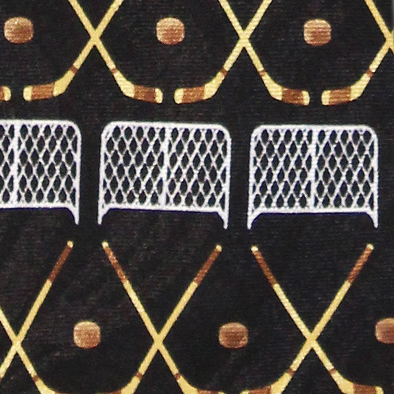 2202-100: Hockey Face Off Ties Black Goal Picks Stinks Necktie by Steven Harris