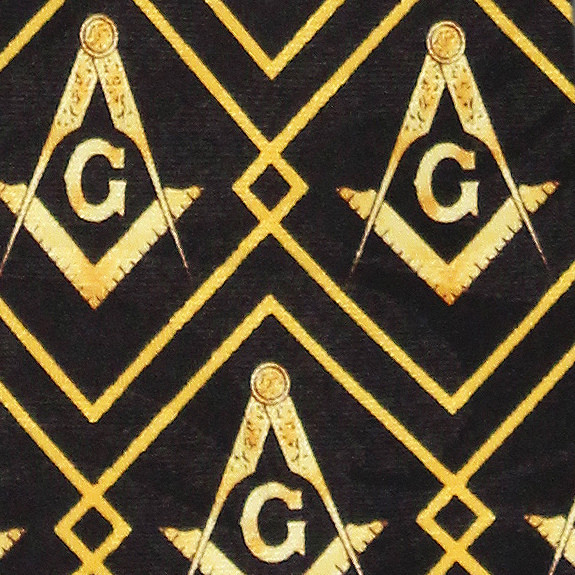 2205-100: Masons Diamond Necktie Black Mason Ties by Steven Harris