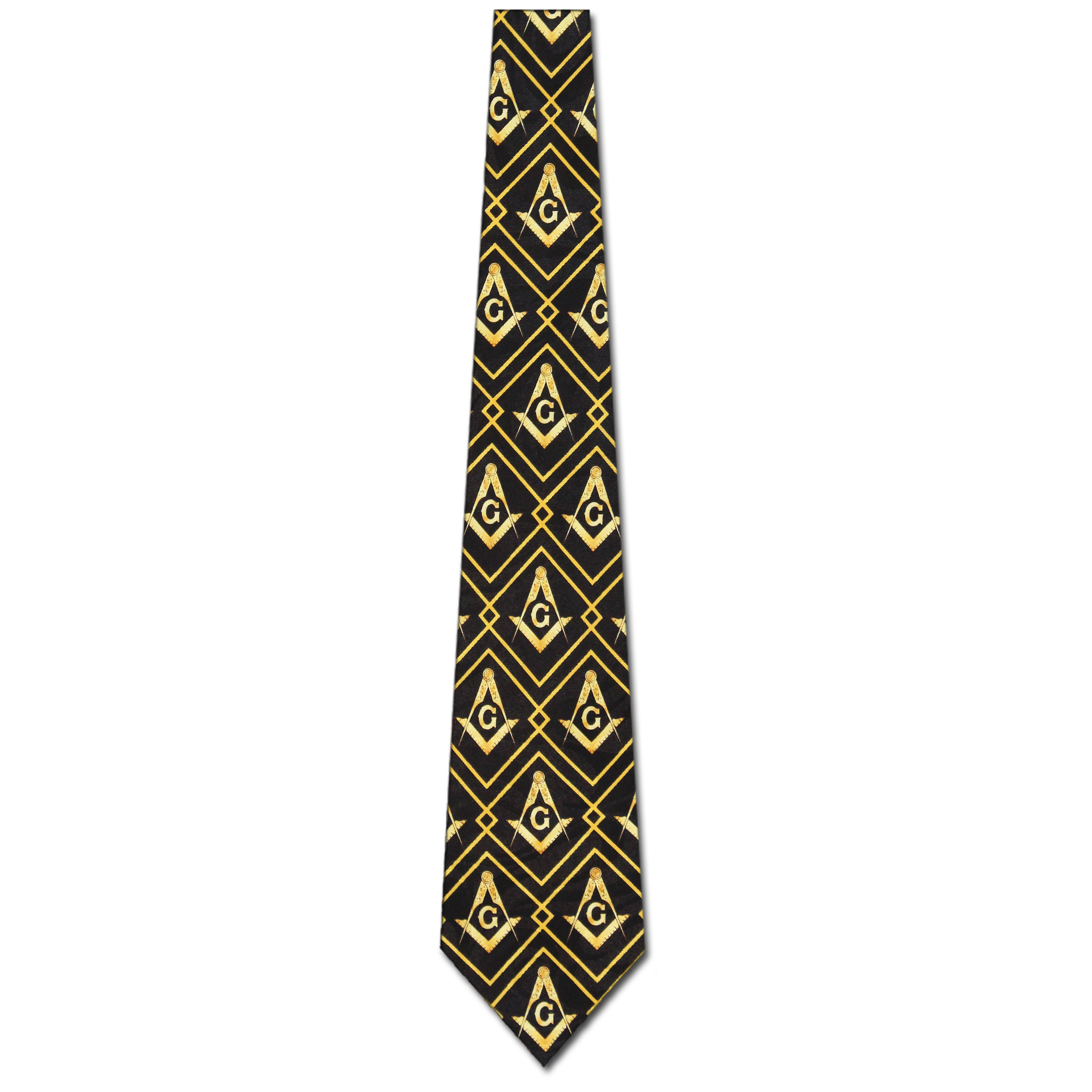 2205-100: Masons Diamond Necktie Black Mason Ties by Steven Harris at Abcties.com