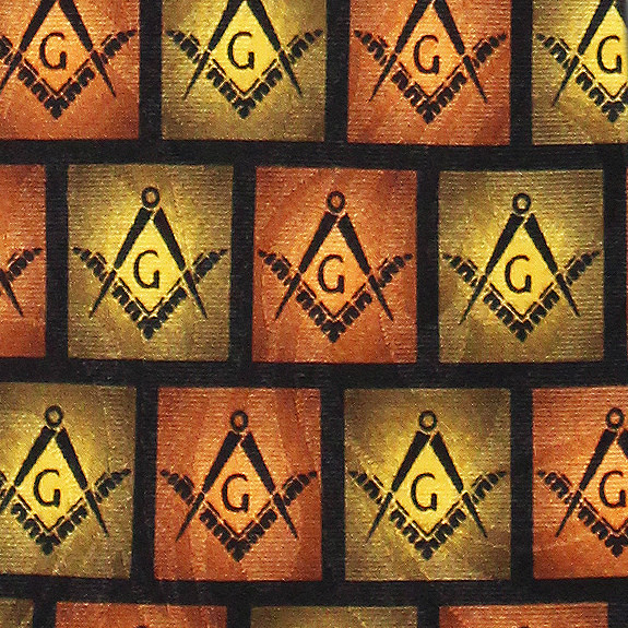 2206-100: Mason Logo Necktie Masons Block Ties by Steven Harris