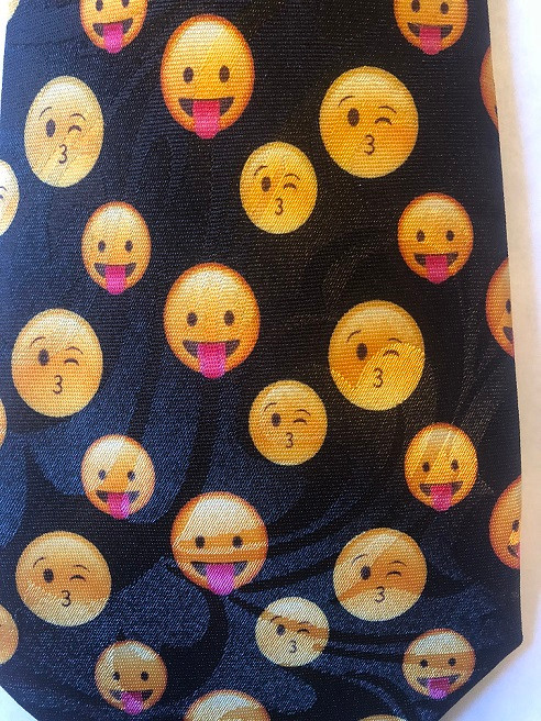 2210-100: Emoji Ties Smiley Happy Face Faces Necktie by Steven Harris