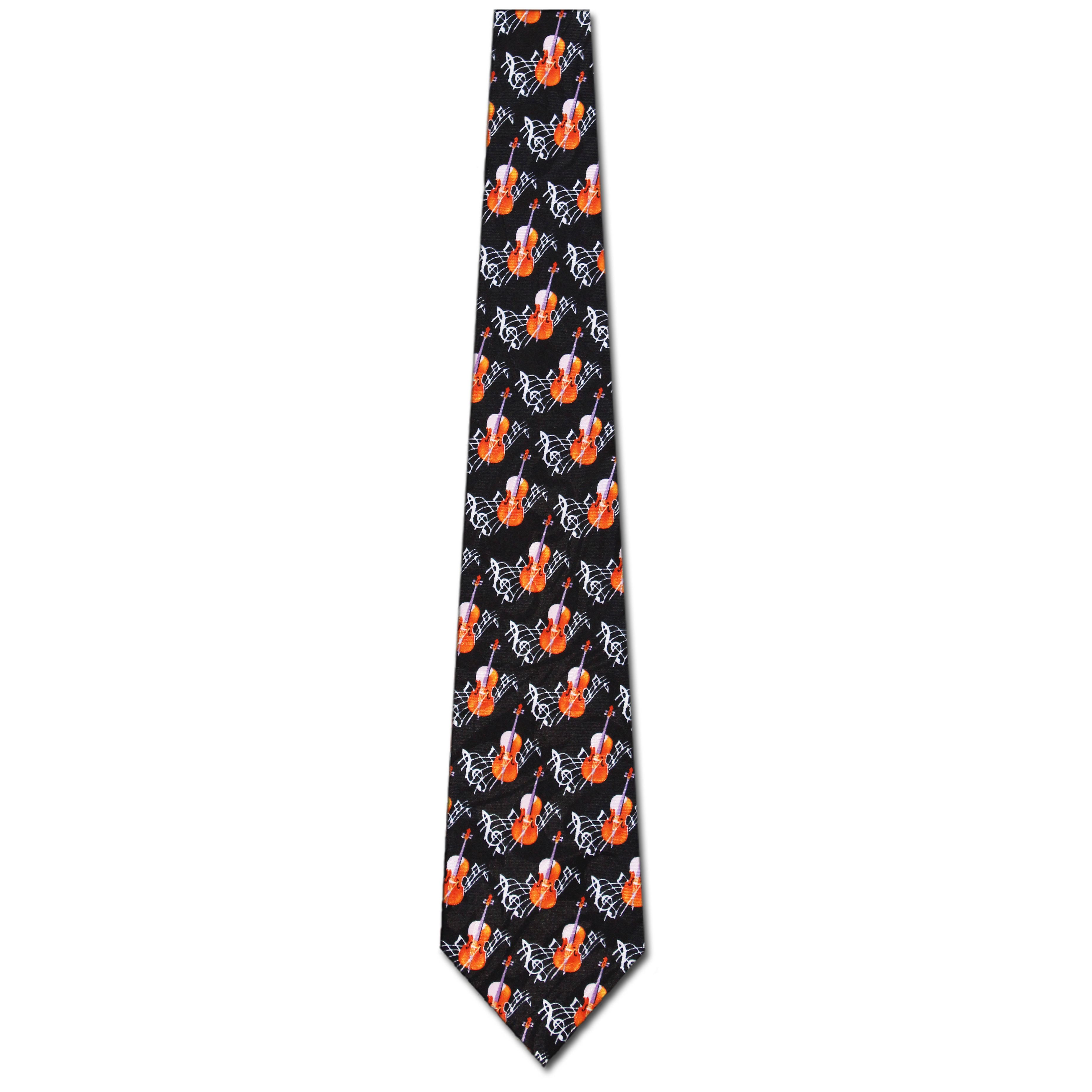 2211-100: Violin Stripe Ties Black Musical Staff Neckties by Steven Harris at Abcties.com