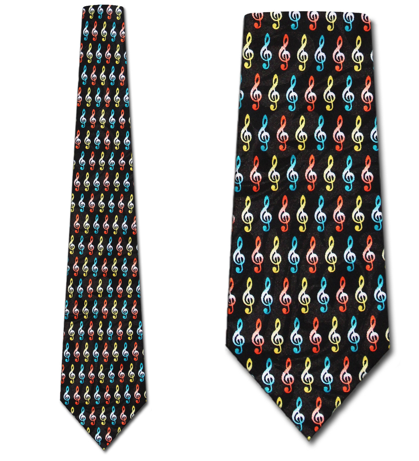 2212-100: Small Clefs Necktie Black Musical Clef Neckties by Steven Harris