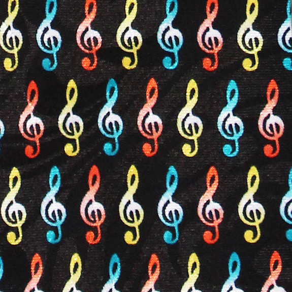 2212-100: Small Clefs Necktie Black Musical Clef Neckties by Steven Harris