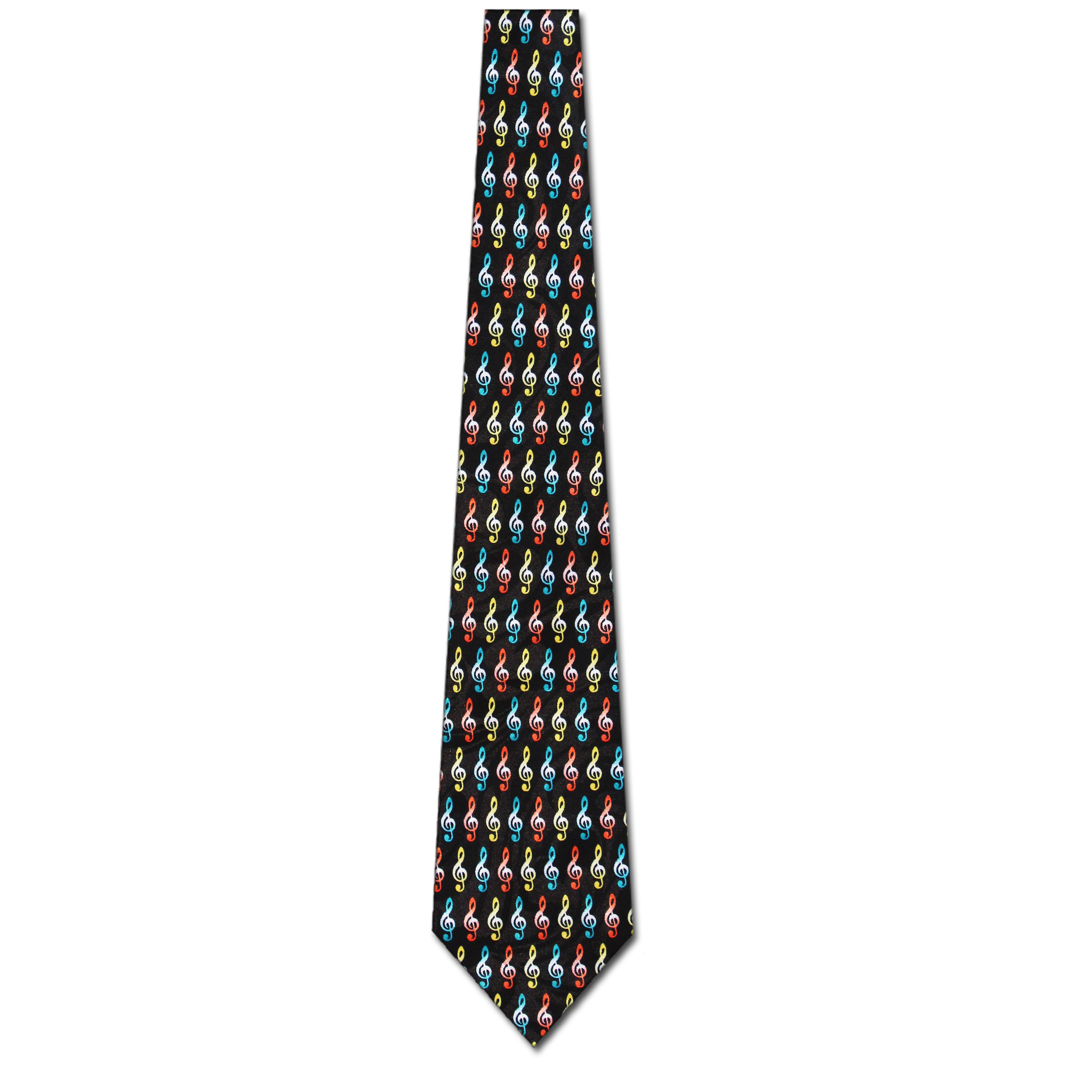 2212-100: Small Clefs Necktie Black Musical Clef Neckties by Steven Harris at Abcties.com