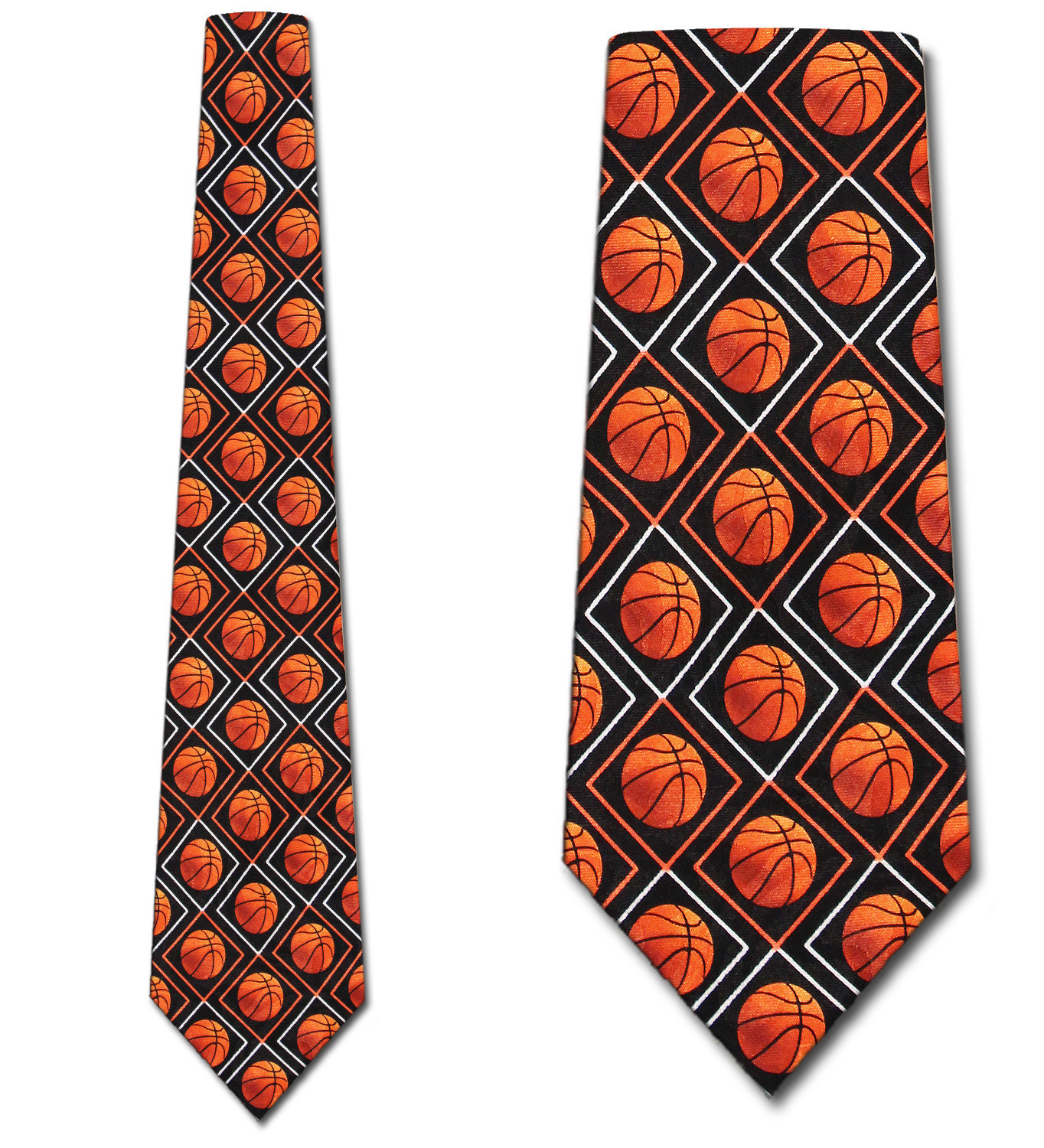 2214-100: Basketball Diamonds Tie Conservative Basket Balls Necktie by Steven Harris