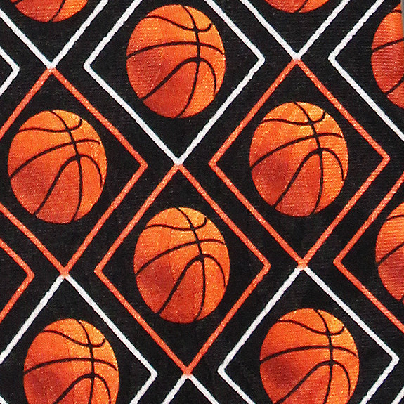 2214-100: Basketball Diamonds Tie Conservative Basket Balls Necktie by Steven Harris