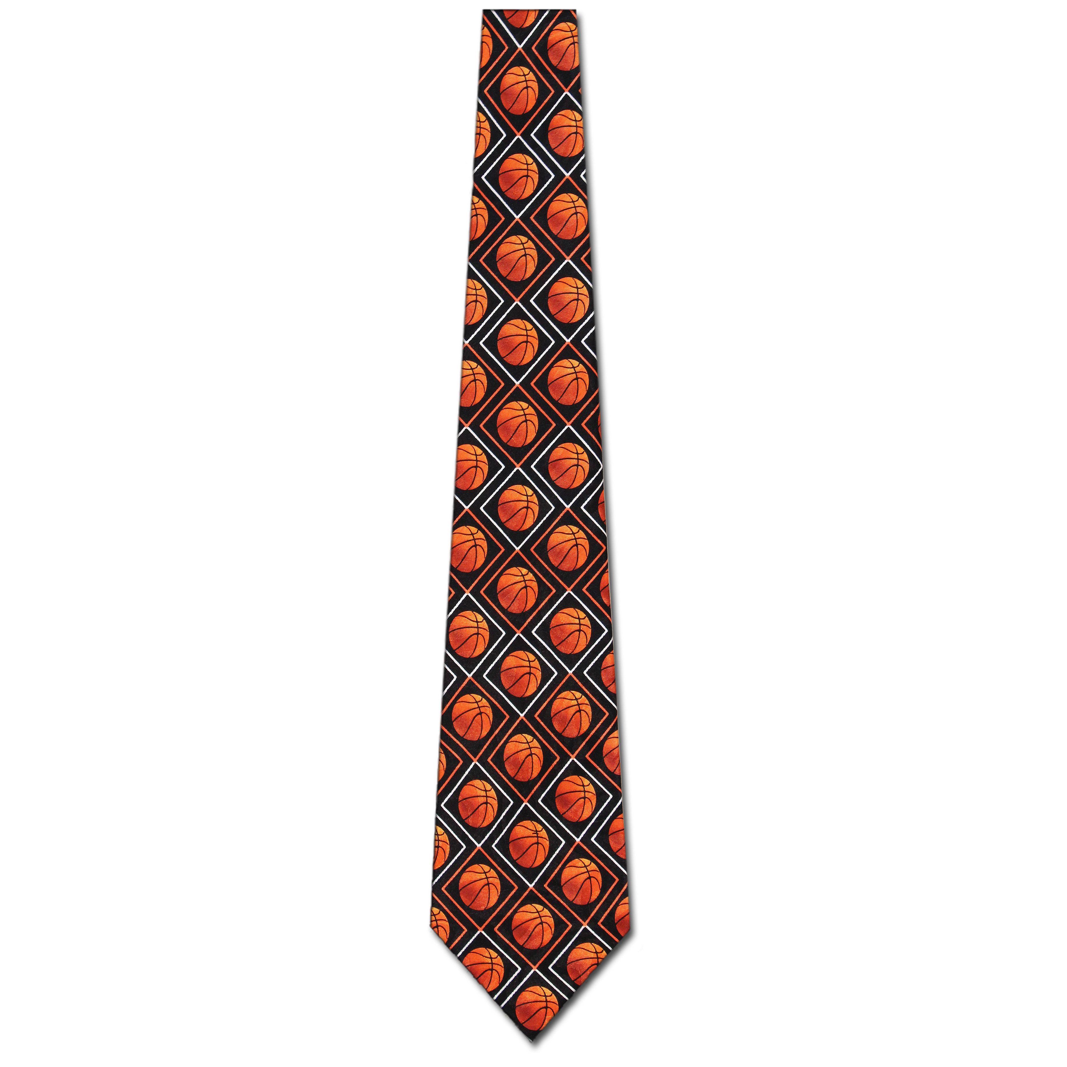 2214-100: Basketball Diamonds Tie Conservative Basket Balls Necktie by Steven Harris at Abcties.com