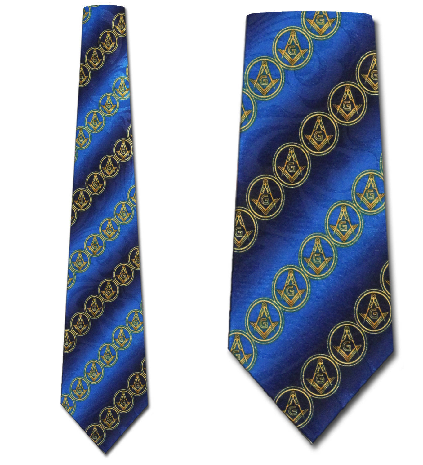 2217-102: Mason Striped Ties Blue Gradient Neckties by Steven Harris