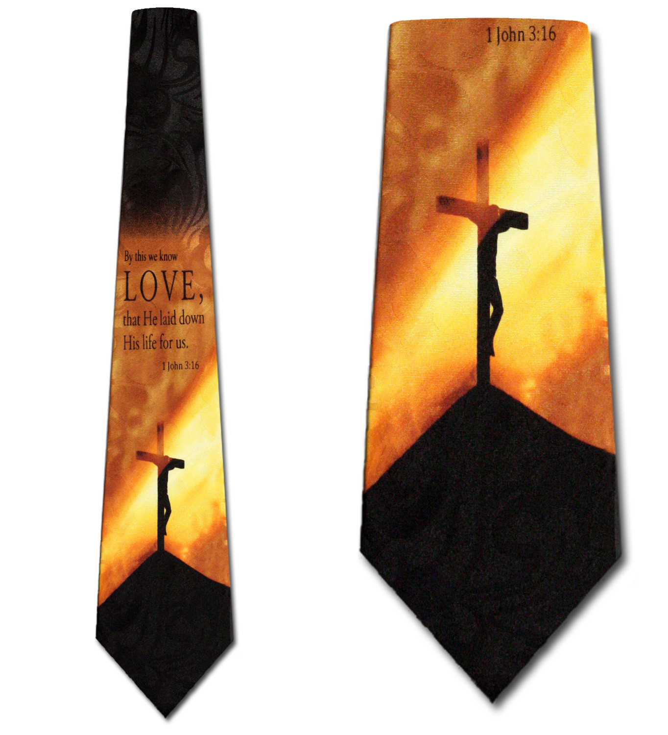 2219-100: Love Ties John 3 16 Neckties Black by Steven Harris