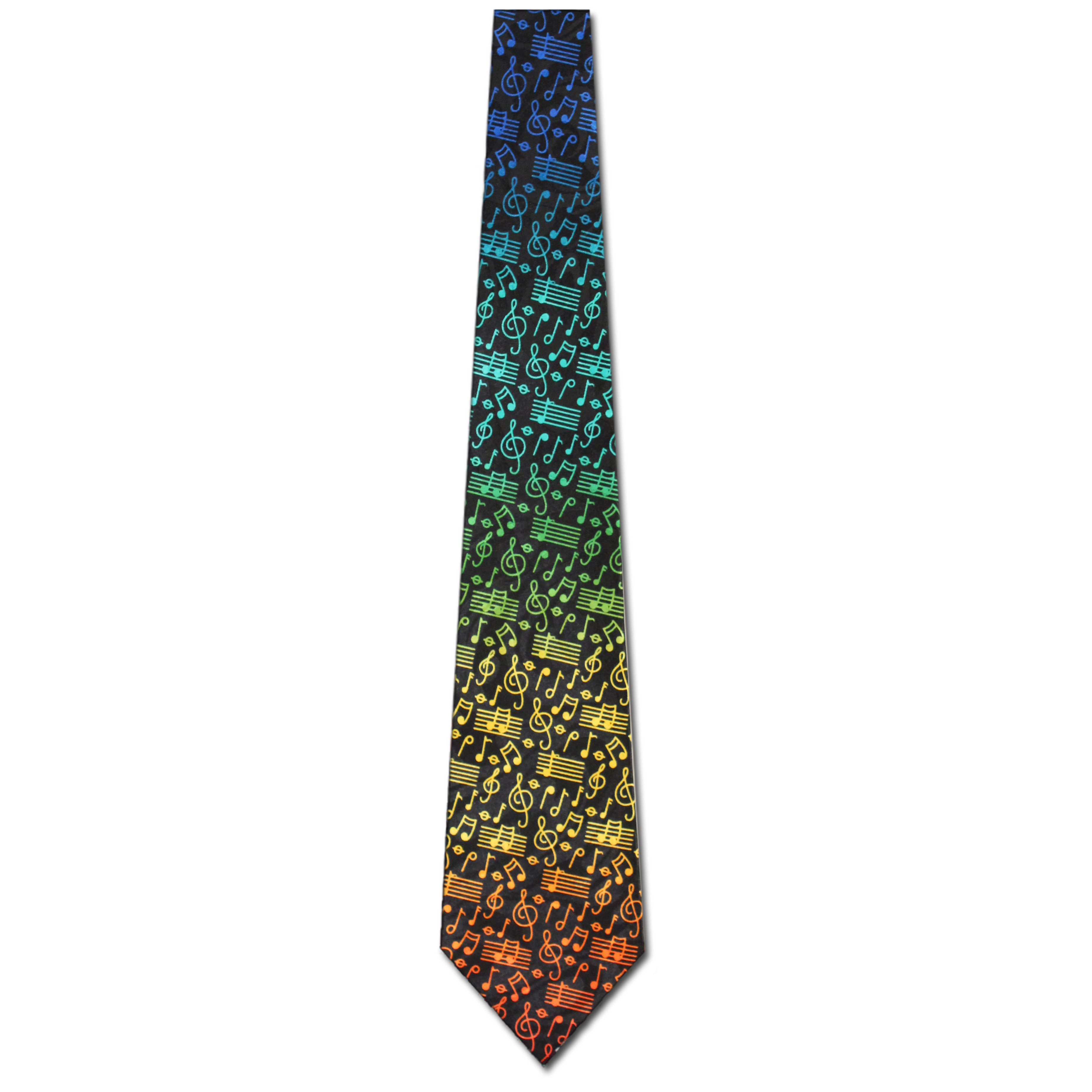 2223-100: Rainbow Notes Tie Black Music Note Neckties by Steven Harris at Abcties.com
