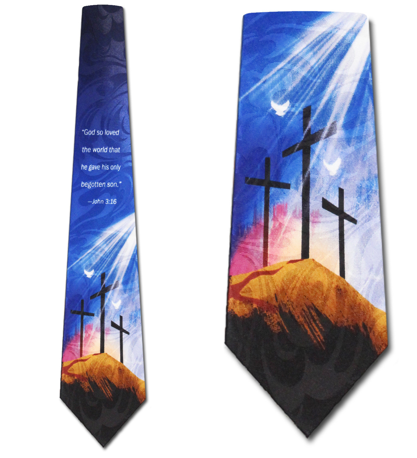 2229-100: John 3:16 Ties 3 Crosses Neckties by Steven Harris