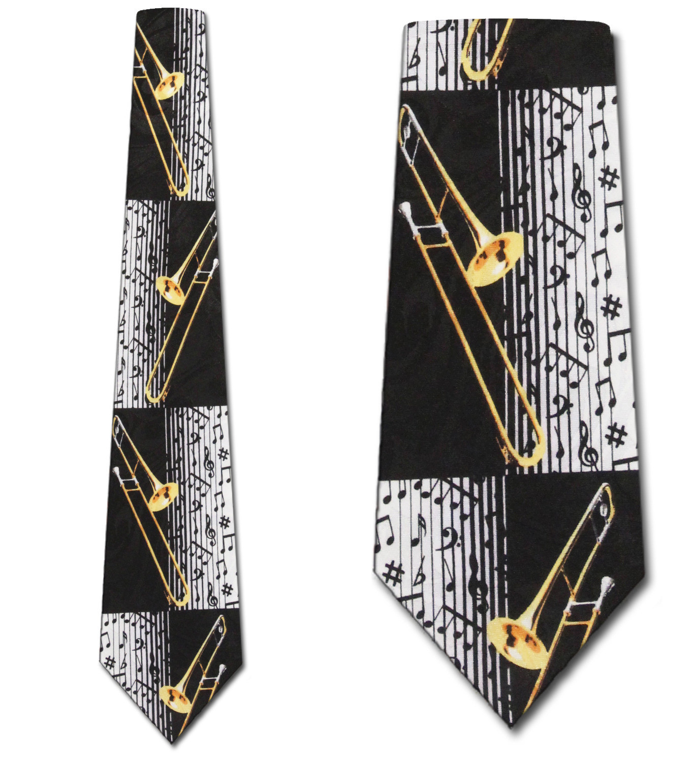 2237-100: Trombone Notes Tie Music Note Neckties by Steven Harris