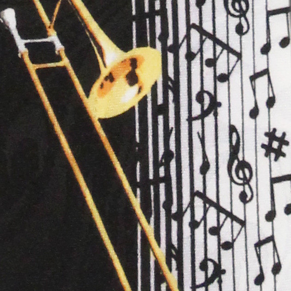 2237-100: Trombone Notes Tie Music Note Neckties by Steven Harris