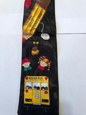 2244-100: School Bus Ties Teacher Education Neckties by Steven Harris