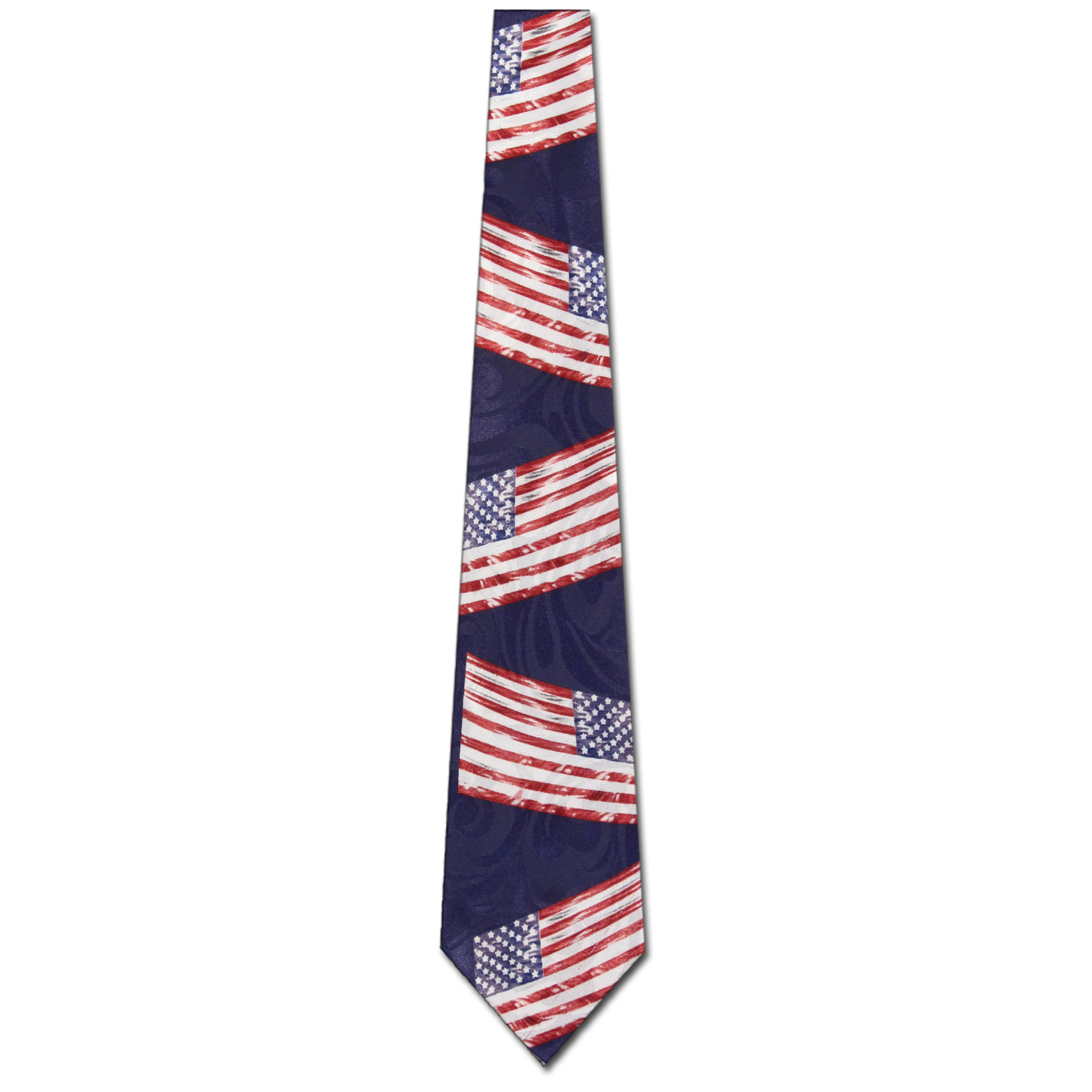 2251-100: Distressed US Flags Tie Patriotic American Necktie by Steven Harris at Abcties.com